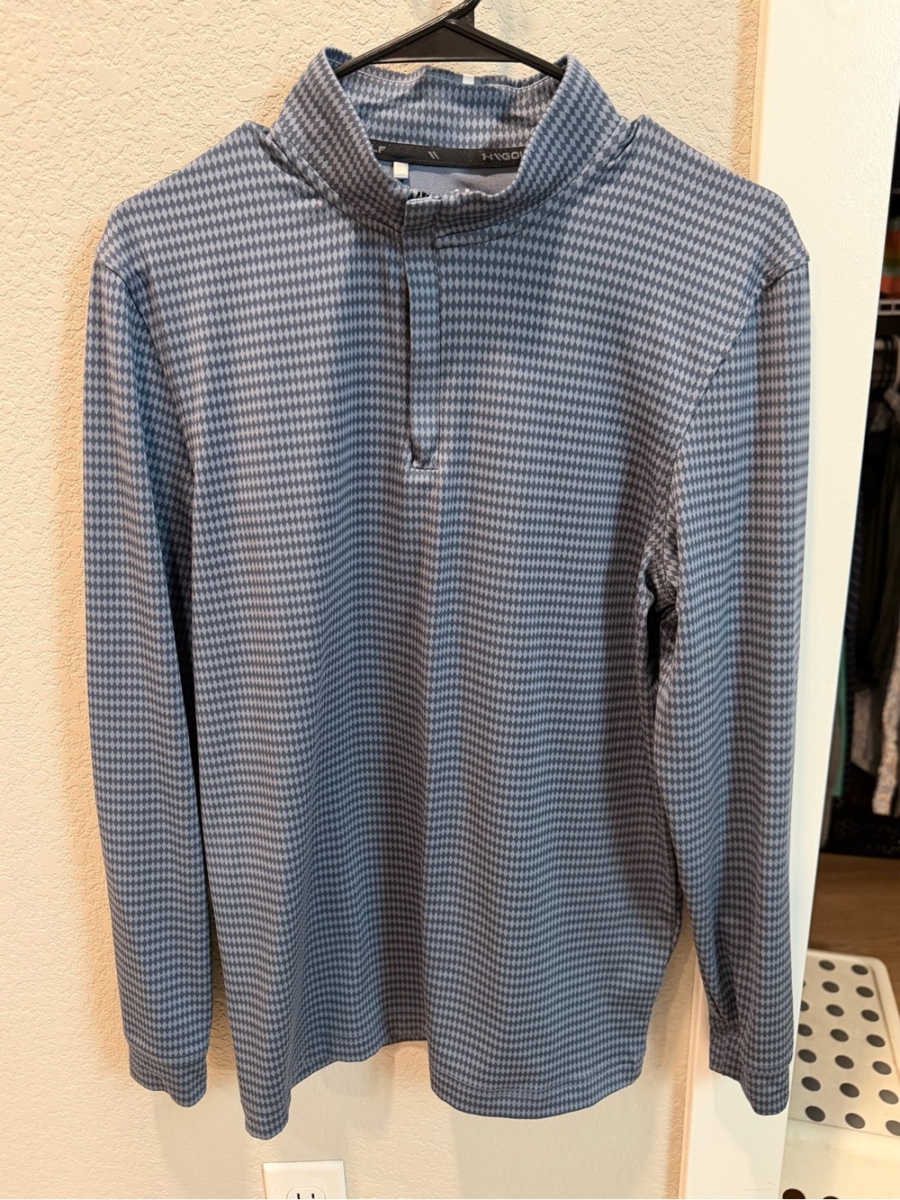 Under Armour Men's Blue Houndstooth Zip-Up Sweater